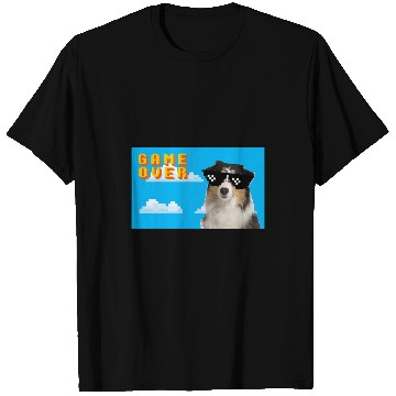 Discover Australian Shepherd Pet 8Bit Game Over T-Shirts