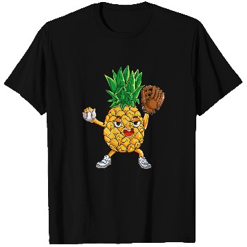 Discover Sport Baseball pineapples Baseball Catcher Pitcher Summer Vacation T-Shirts