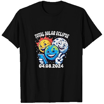 Discover Funny Earth Moon Sun Total Solar Eclipse April 8 2024 T-Shirts