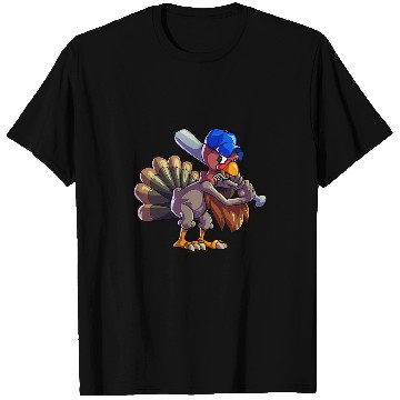 Discover Sport Baseball Thanksgiving Men Kids Boys Baseball Turkey T-Shirts