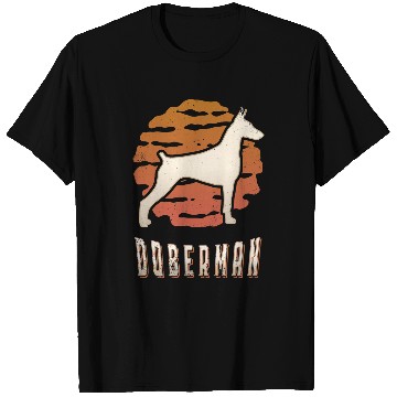 Discover Doberman Pet Pinscher vintages Retro Classic Dog Sunset T-Shirts