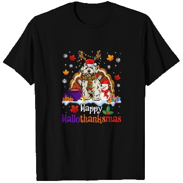 Discover Maltese Pet Hallothanksmas Halloween Thanksgiving Maltese T-Shirts