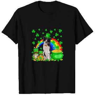 Discover Border Collie Pet Two Gnomes And Border Collie Patricks Day Hat Shamrocks T-Shirts
