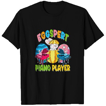 Discover Funny Piano Music Easter Egg Expert Piano Player Easter Bunny Inside Eggs T-Shirts