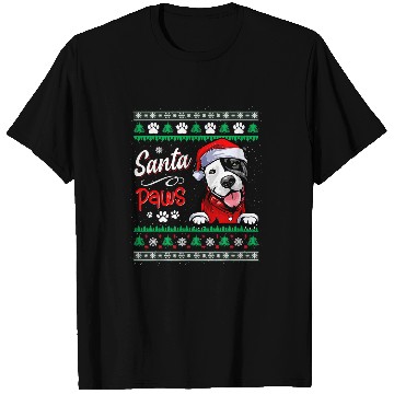 Discover Pitbull Pet Ugly Sweater Christmas Puppy Santa Paws 322 T-Shirts