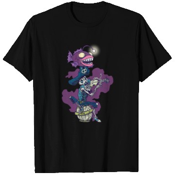 Discover Funny Violin Deep sea fish with pirates Skeletons playing the violin. T-Shirts