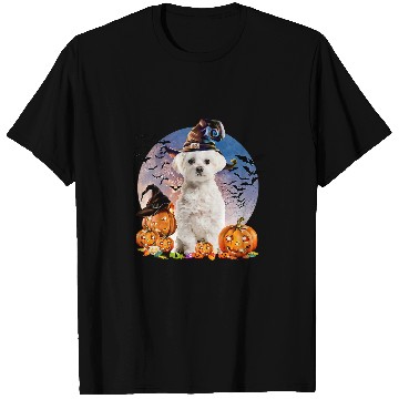Discover Maltese Pet Halloween Maltese Jack O Lantern Pumpkin Moon 71 T-Shirts