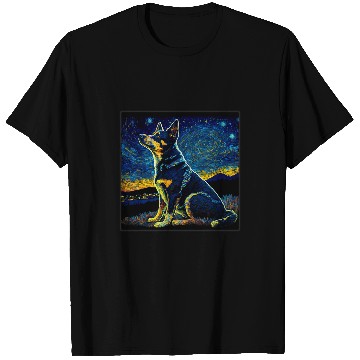 Discover Australian Kelpie Pet Surrealism Starry Night Australian Kelpie T-Shirts
