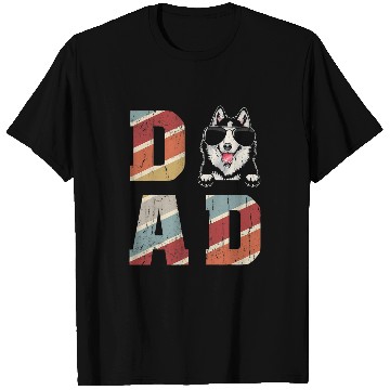 Discover Husky Pet Dad Cool for Dog Dad Retro Vintage T-Shirts