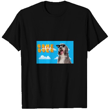 Discover Bearded Collie Pet 8Bit Game Over Bearded Collie 2 T-Shirts
