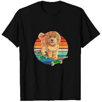 Discover Labradoodle Pet Funny Skateboarding Dog Skateboarder T-Shirts