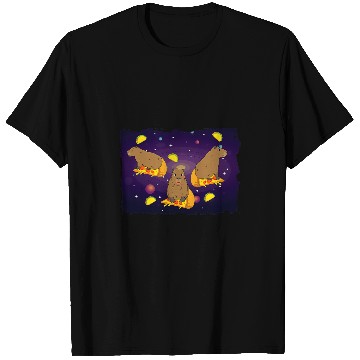 Discover capybaras Mammal Astronauts Space capybaras On Pizza Galaxy T-Shirts