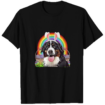 Discover Bernese Mountain Pet Lover Easter Bunny Egg Hunt Rainbow T-Shirts