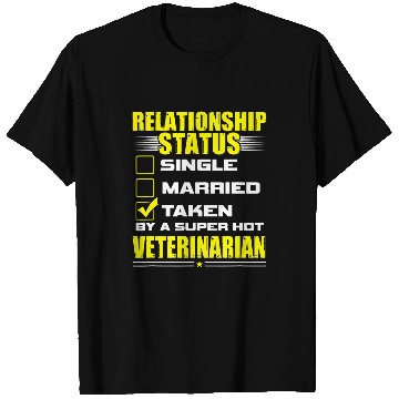 Discover Funny His and Her Gift Idea Veterinarian Relationship Status 2 T-Shirts