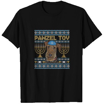 Discover Airedale Terrier Pet Pawzel Tov Jewish Dog Funny Hanukkah Dog T-Shirts