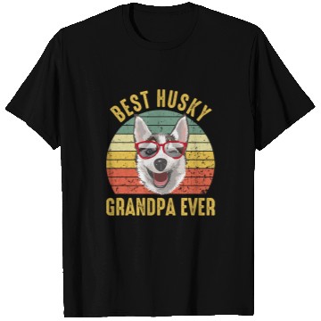 Discover Husky Pet bests Husky Grandpa Ever Retro Fathers Day T-Shirts