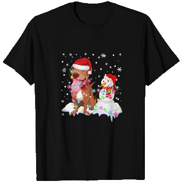 Discover Pitbull Pet Santa Claus Pitbull Dog Snowman xmass Tree Lights Christmas 265 T-Shirts