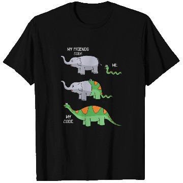 Discover My Friends Code Me My Code Snake And Elephant T-Shirts