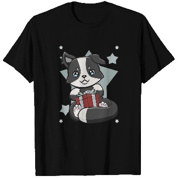 Discover Border Collie Pet With Present An Cute Santa Dog For Christmas T-Shirts