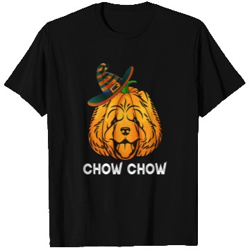 Discover Chow Chow Pet Pumpkin Halloween Costume Dog Witch Hat Funny T-Shirts