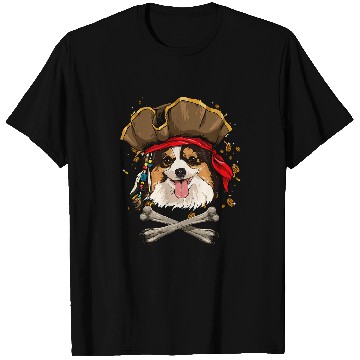 Discover Papillon Pet Pirate Jolly Roger Flag Crossbones T-Shirts