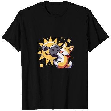 Discover Corgi Pet Cute Corgi Solar Eclipse Sun Moon Space Design T-Shirts