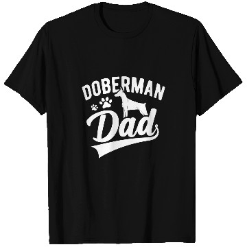 Discover Doberman Pet Pinscher Dog Dad Silhouette Fur Dog Papa Dog Lover 3 T-Shirts