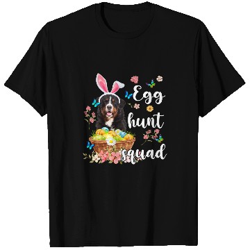 Discover Bernese Mountain Pet Happy Easter Day Colorful Egg Hunt Squad T-Shirts