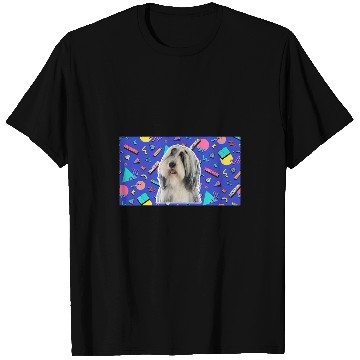 Discover Bearded Collie Pet 90s Sticker Pattern Dog T-Shirts