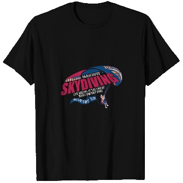 Discover Parachute Skydiving Funny Parachuting American Flag T-Shirts