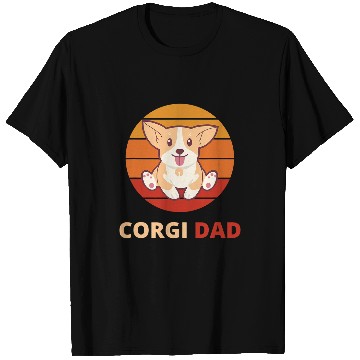 Discover Corgi Pet Dad For Corgi Lovers Retro Sun T-Shirts