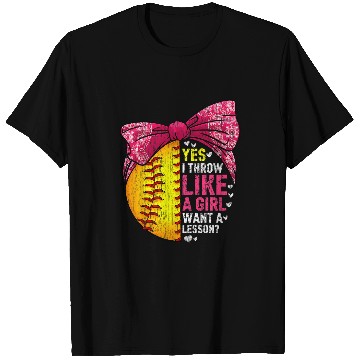 Discover Sport Softball Yes I Throw Like A Girl Want A Lesson Softball Team Sport T-Shirts