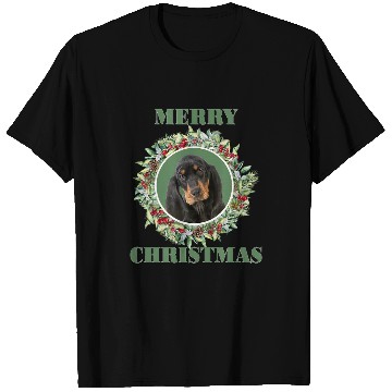 Discover Coonhound Pet Merry Christmas Black and Tan T-Shirts