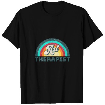 Discover Art Therapist 1960s Groovy Distressed Font Rainbow T-Shirts