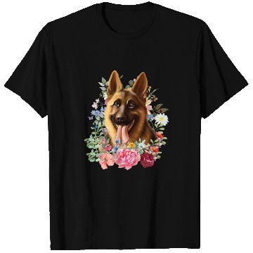 Discover German Shepherd Pet Shepherd.Flowersspringsummerbutterflies 1 T-Shirts