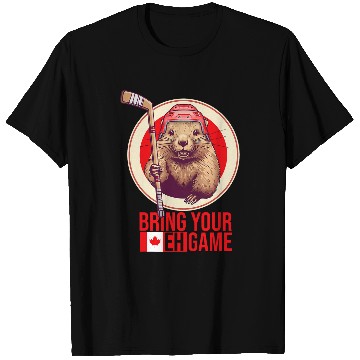 Discover Sport Hockey Lacrosse Gift Canadian Hockey Beaver. Canada day bring your eh game T-Shirts