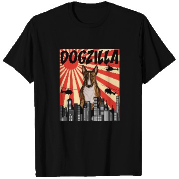 Discover Bull Terrier Pet Funny Retro Japanese Dogzilla Miniature T-Shirts
