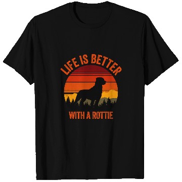 Discover Rottweiler Pet Life Is Better With A Rottie Retro Sky Forest T-Shirts