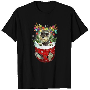 Discover Schnauzer Pet Snow Pocket Dogs Christmas Pocket T-Shirts