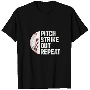 Discover Sport Baseball Pitcher Pitch Strike Out Repeat T-Shirts