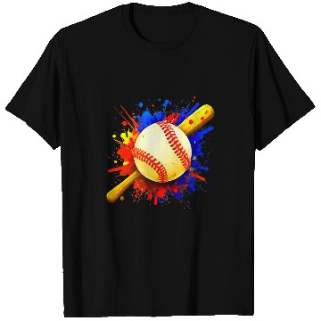 Discover Sport Baseball And Bat Splat T-Shirts