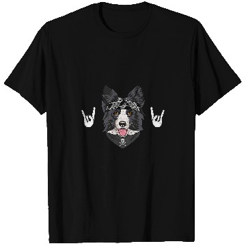 Discover Border Collie Pet loves rock and heavy music T-Shirts