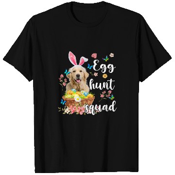 Discover Golden Retriever Pet Happy Easter Day Colorful Egg Hunt Squad T-Shirts