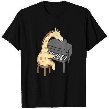 Discover Funny Piano Giraffe Gift Playing Piano 234 T-Shirts