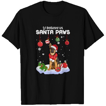 Discover German Shepherd Pet I Believe In Santa Paws German Shepherd Christmas0 T-Shirts