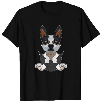 Discover Australian Cattle Pet Dog Puppy In Pocket I Cute Blue Heeler T-Shirts