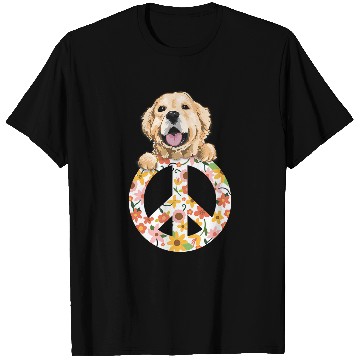 Discover Golden Retriever Pet Lover Peace On Earth Golden Retriever Peace And Kindness Labrador 272 Retrievers T-Shirts