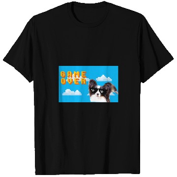 Discover Papillon Pet 8Bit Game Over T-Shirts