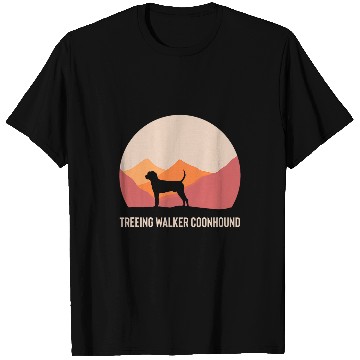 Discover Coonhound Pet Treeing Walker Coonhound Cute Silhouette T-Shirts