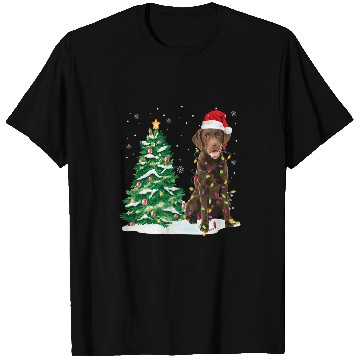 Discover Labrador Pet chocolate labrador Christmas Lights Decor xmass Tree T-Shirts